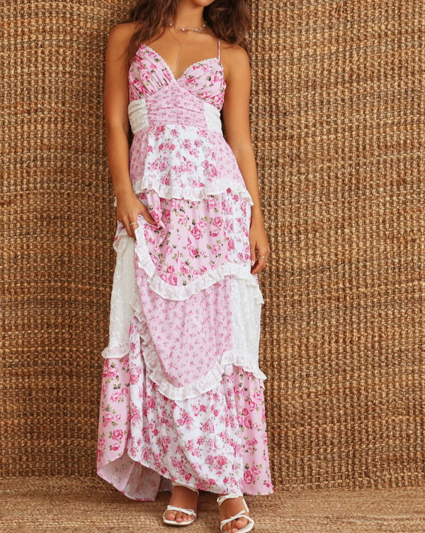 Maribelle | Boho patchwork maxi dress 