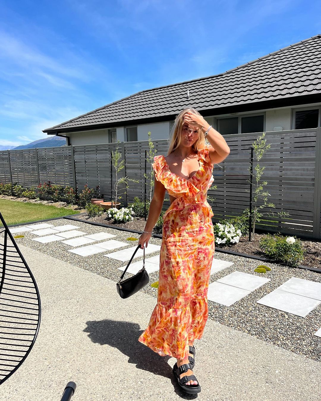 Maeje | Maxi ruffle dress with flowers