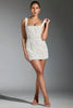 Rosy | Mini dress with 3D floral pattern 