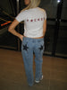 Sarah | Low-rise jeans with embroidered star 