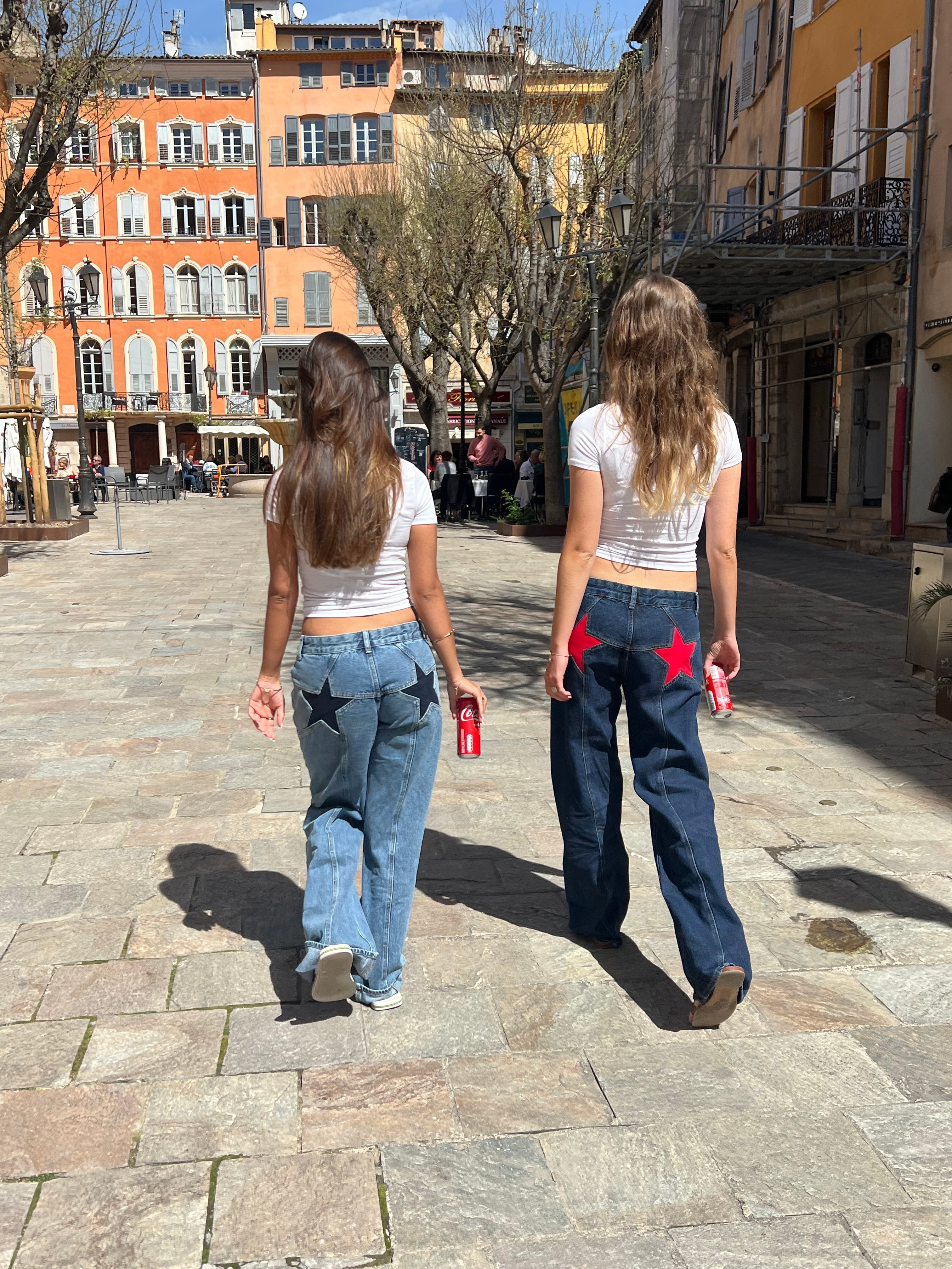 Sarah | Low-rise jeans with embroidered star 