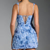 Rosy | Mini dress with 3D floral pattern 