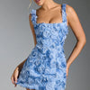 Rosy | Mini dress with 3D floral pattern 
