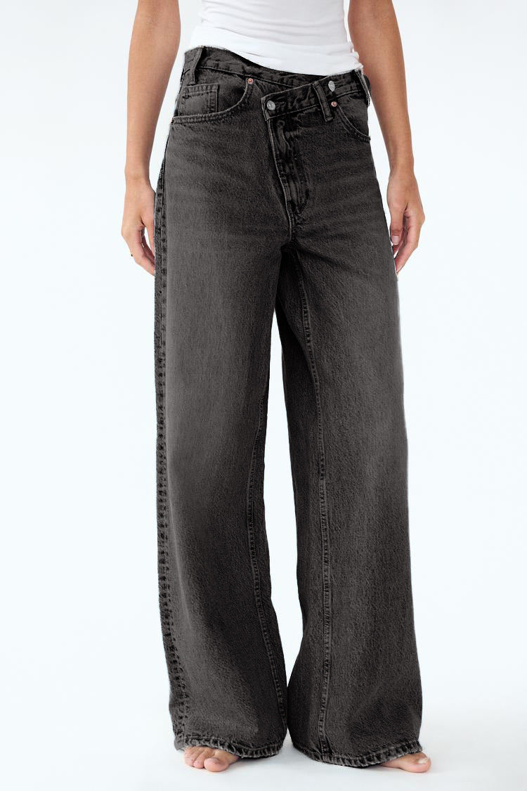 Dunya | Vida jeans med korsad midja