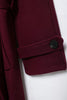 Leonie | Elegante Lange Burgundy Mantel Jas