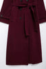 Leonie | Elegante Lange Burgundy Mantel Jas