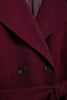 Leonie | Elegante Lange Burgundy Mantel Jas