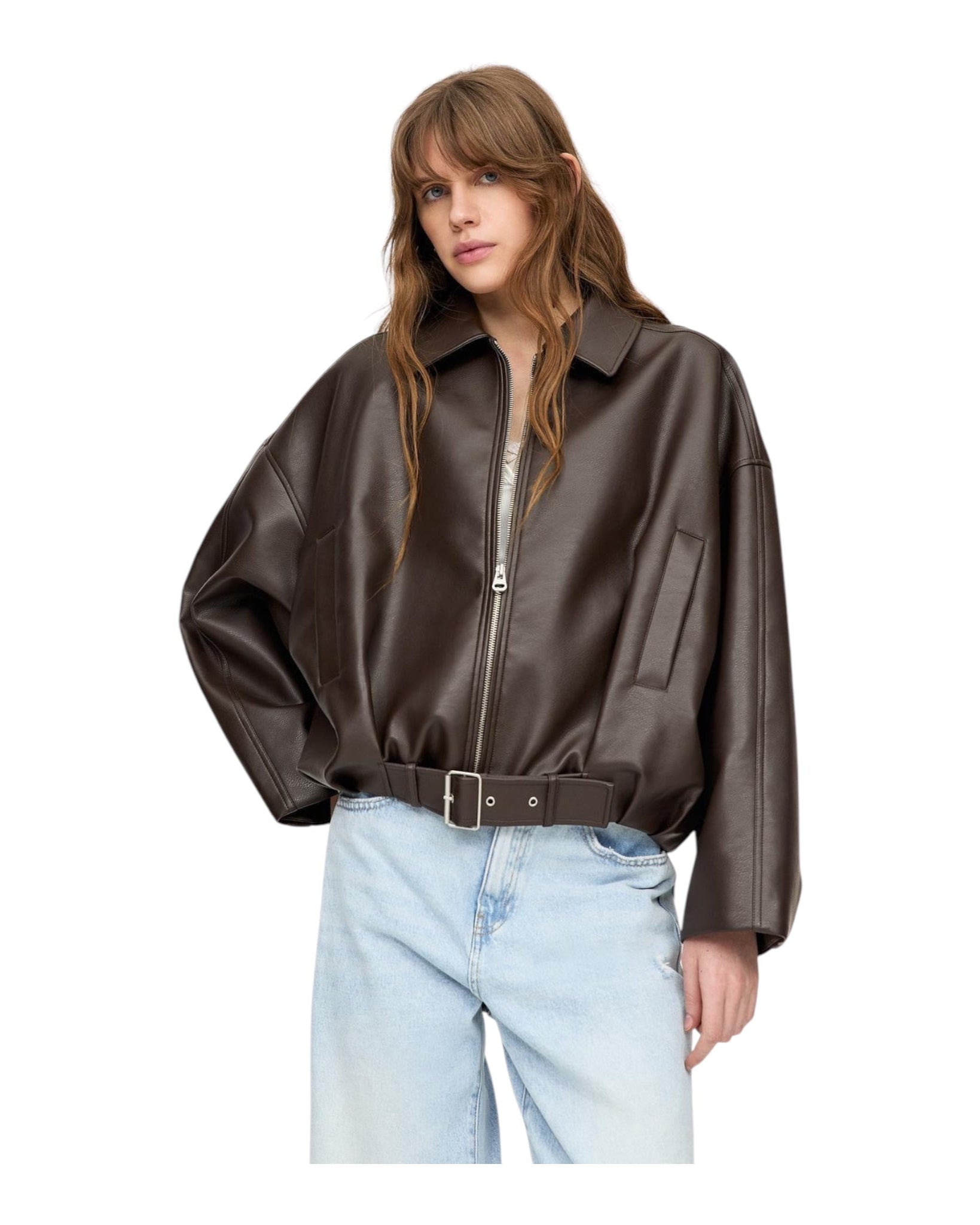 Aimy | Leather bomber jacket