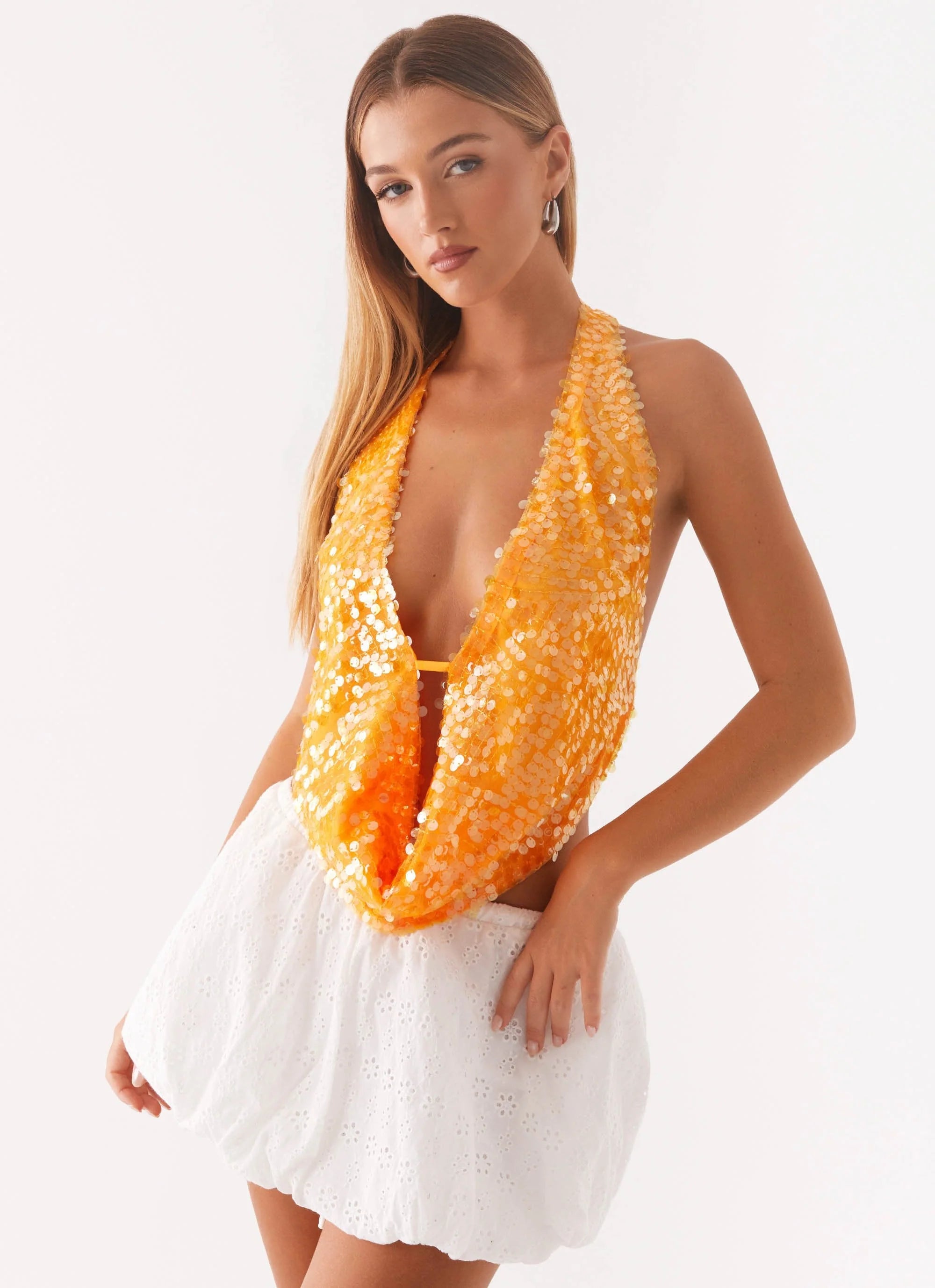 Nerina | Paljett halterneck top