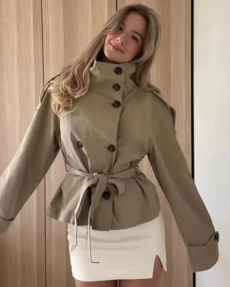 Solveig | Cape coat with belt 