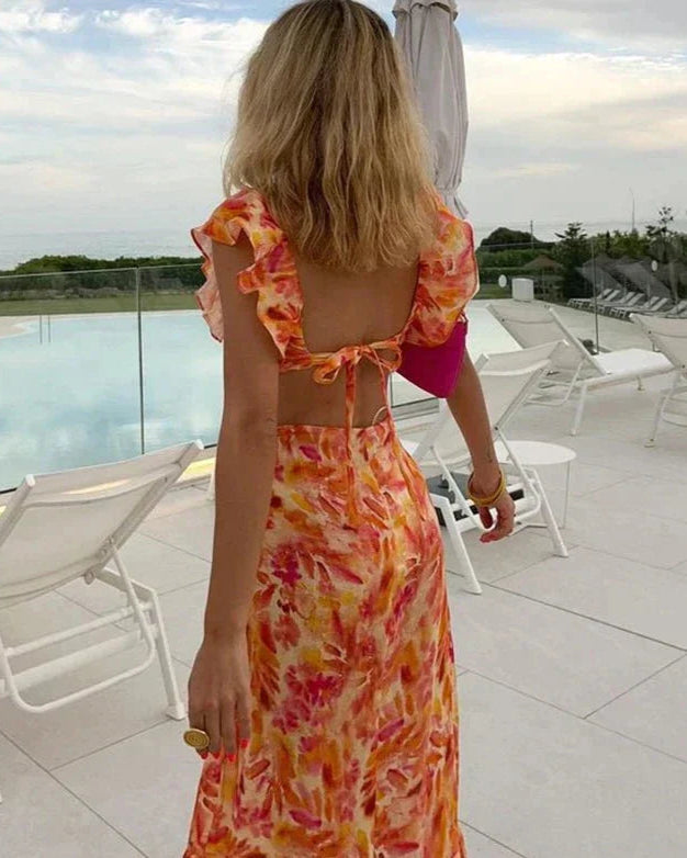 Maeje | Maxi ruffle dress with flowers