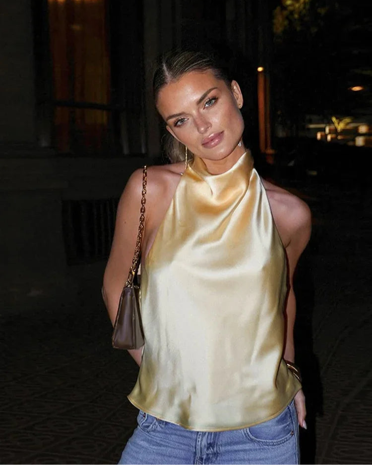 Sarin | Satin halter top 