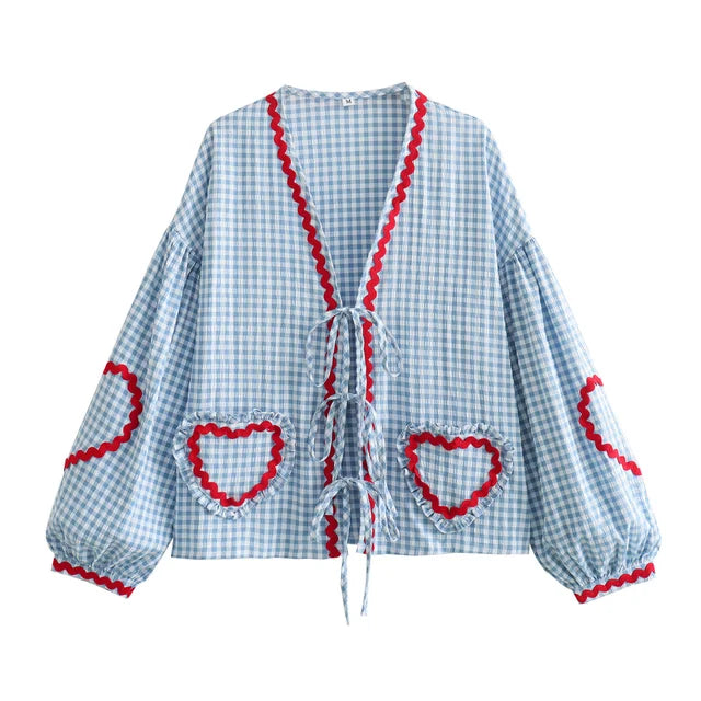 Macy | Vintageblus med hjärt