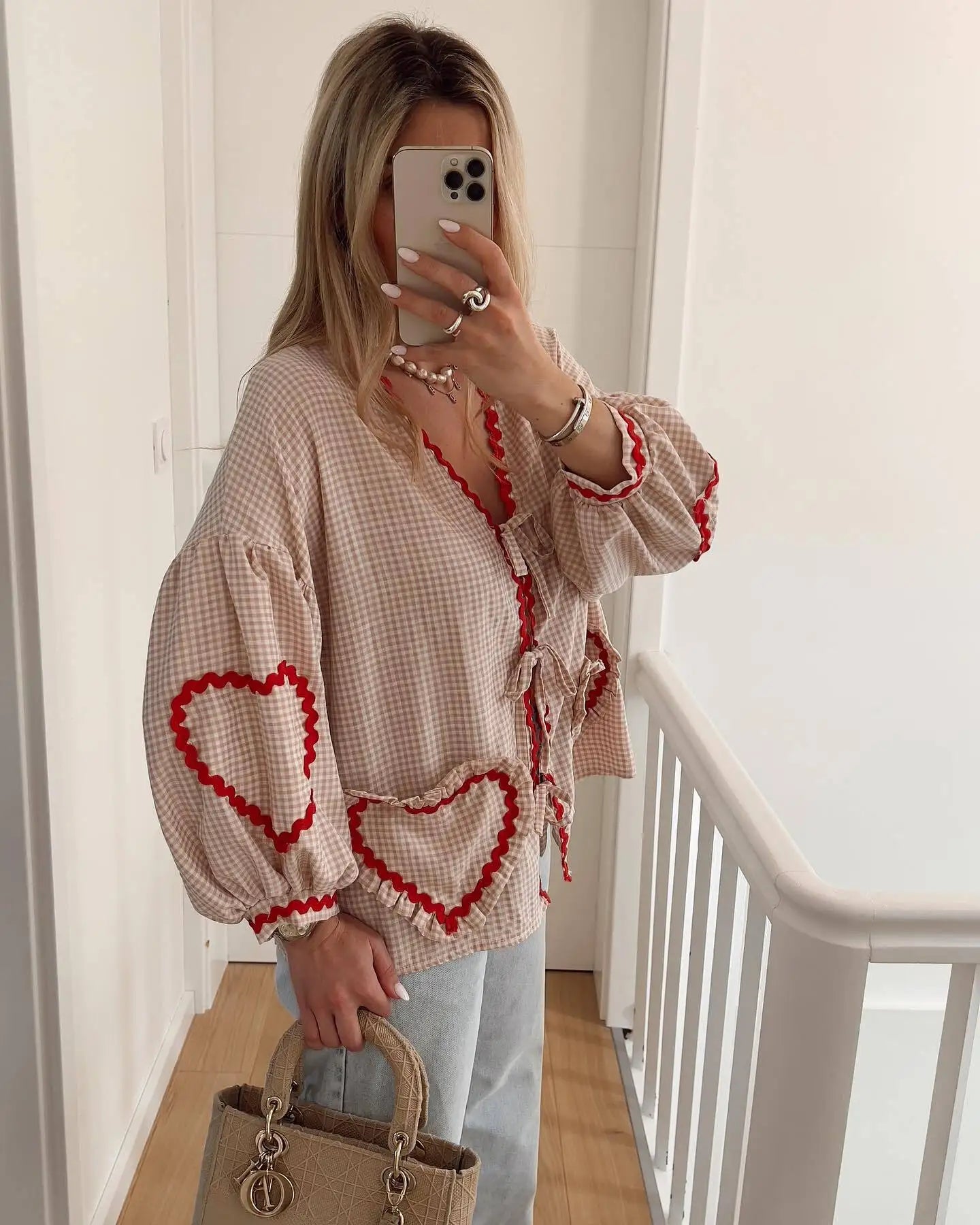 Macy | Vintageblus med hjärt