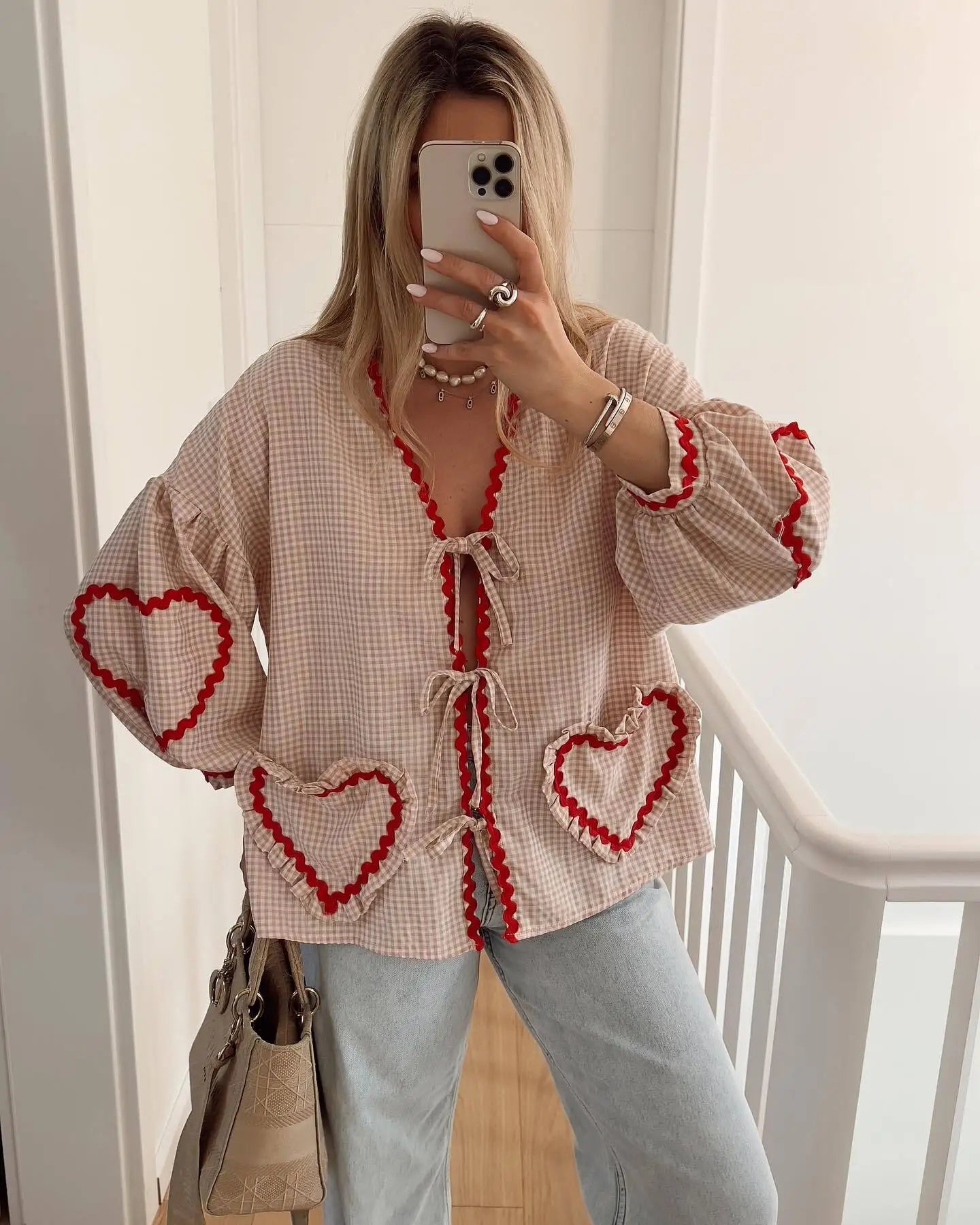 Macy | Vintageblus med hjärt
