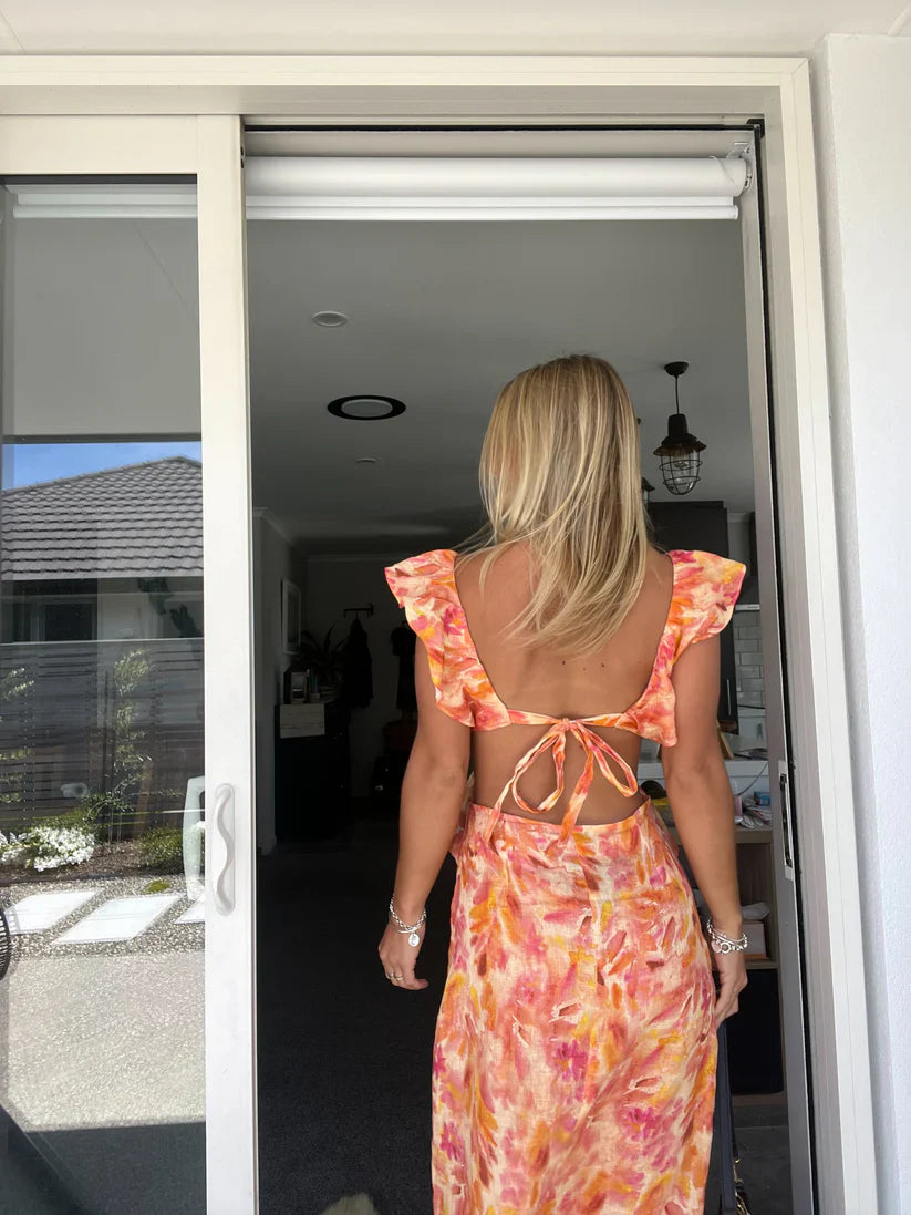 Maeje | Maxi ruffle dress with flowers