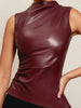 Alisa | Sculpted top in faux leather