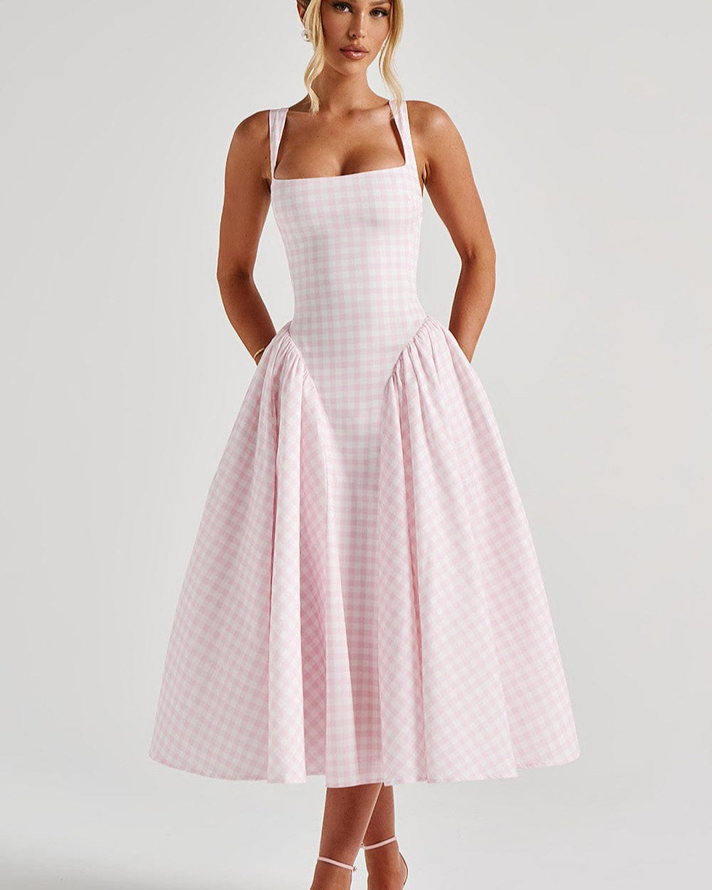 Shery | Gingham midiklänning