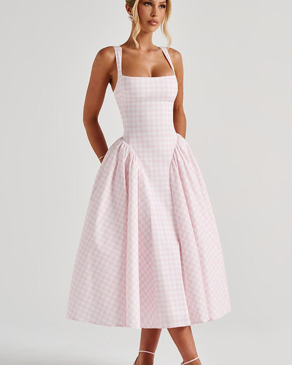 Shery | Gingham midiklänning